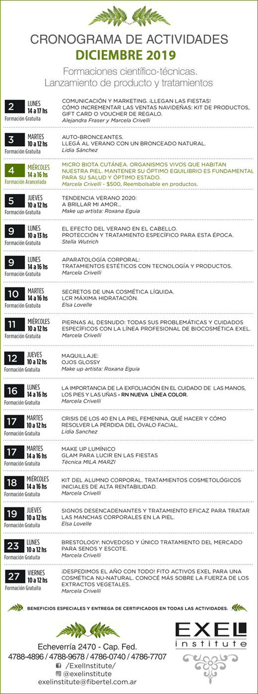 EXEL INSTITUTE CRONO DICIEMBRE 2019