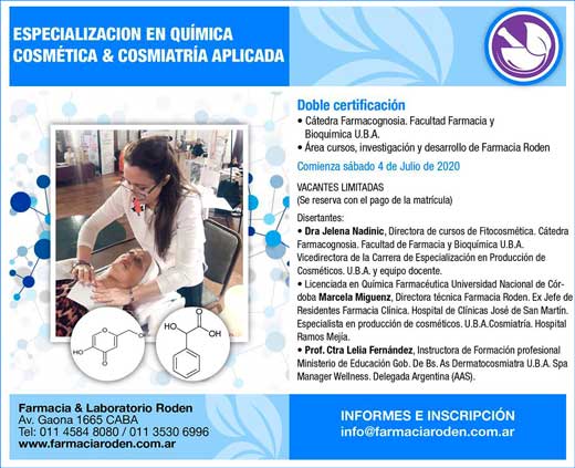 Especialización en Química Cosmética y Cosmiatría Aplicada