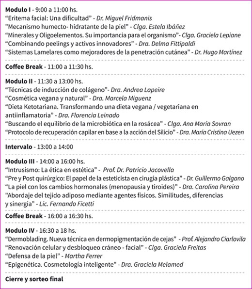 Programa de la III Jornada de Actualización en Dermato-Cosmética