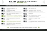 Cronograma de actividades de febrero del Exel Institute